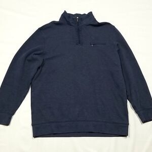 Haggar Sweater Men's Large 1/4 Zip Pull Over With Zipper Pocket Long Sleeve